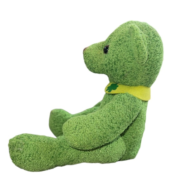 Russ Brady Irish Green Emerald Plush Bear Shamrock St Patrick’s Teddy Chamois - Picture 2 of 6
